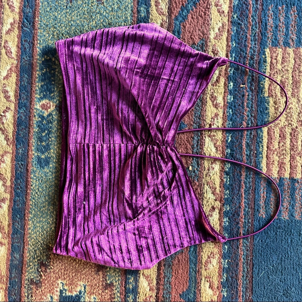Purple velvet croptop